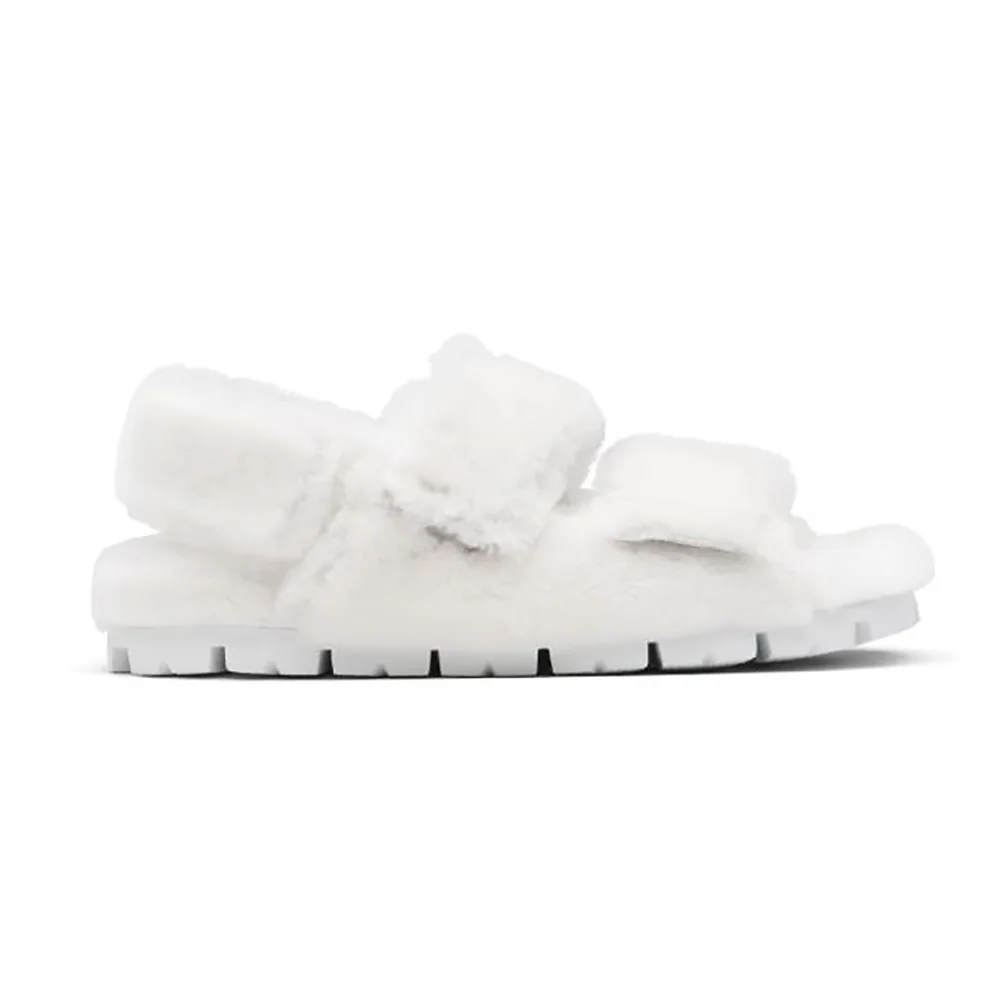 Prada Movement and Comfort Come Together Shearling Sandals for Women