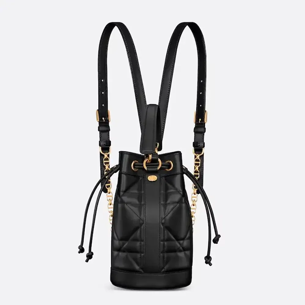 Dior Small Dior Backpack Black Supple Maxicannage Calfskin for Women Dior Small Dior Backpack Black Supple Maxicannage Calfskin for Women