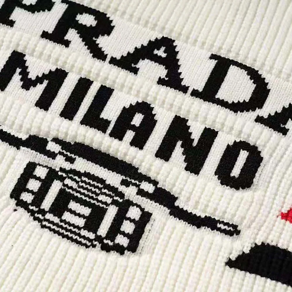 Prada Cashmere Ribbed Knit Sweater with Sleek for Women in White