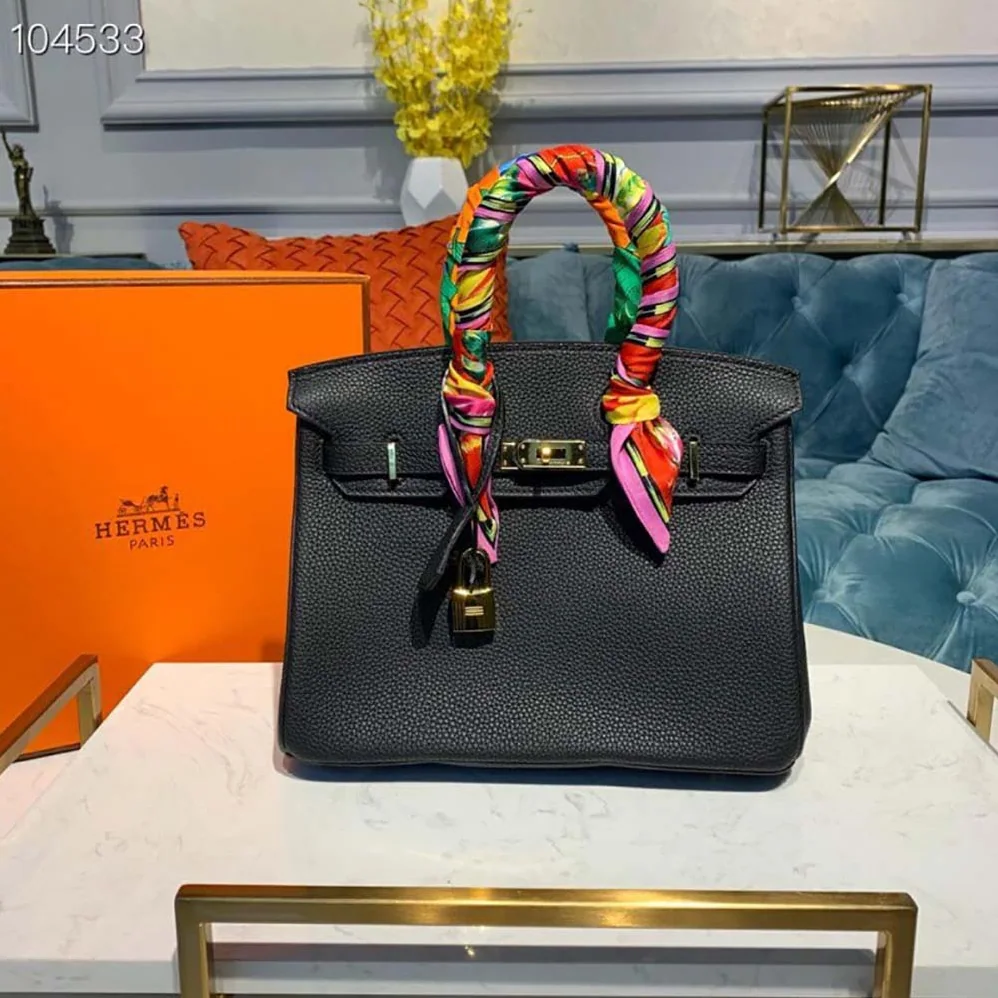 Hermes Original Togo Birkin 25cm Gold Hardware for Women in Black