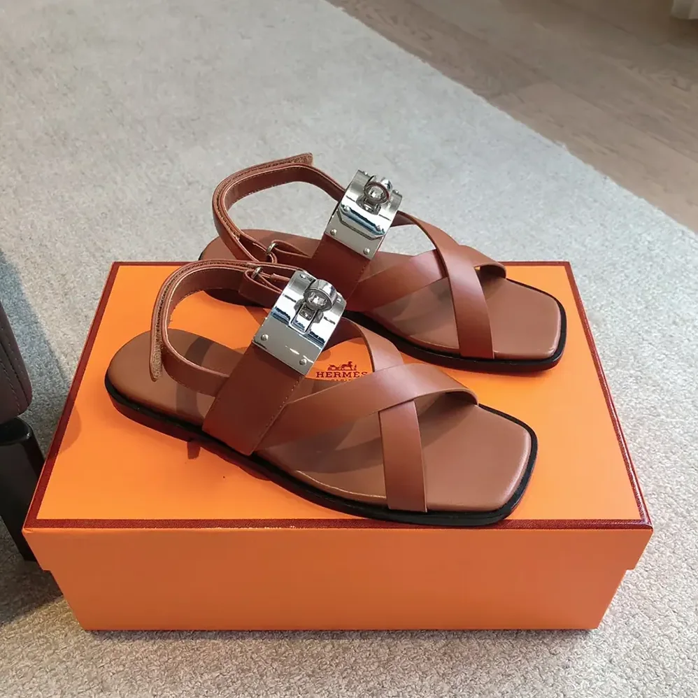 Hermes Ines Sandal-Brown H241155Z for Women
