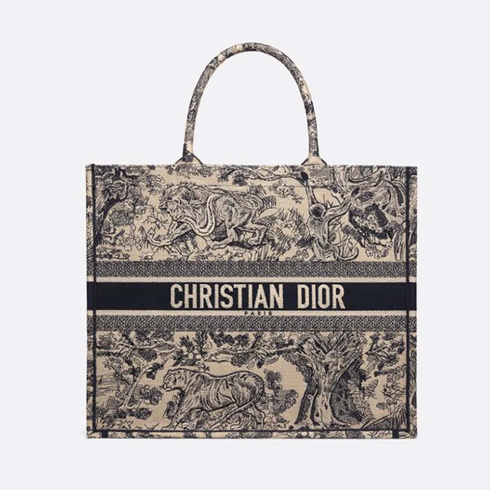 Dior Dior Book Tote Toile De Jouy Bag for Women in Navy
