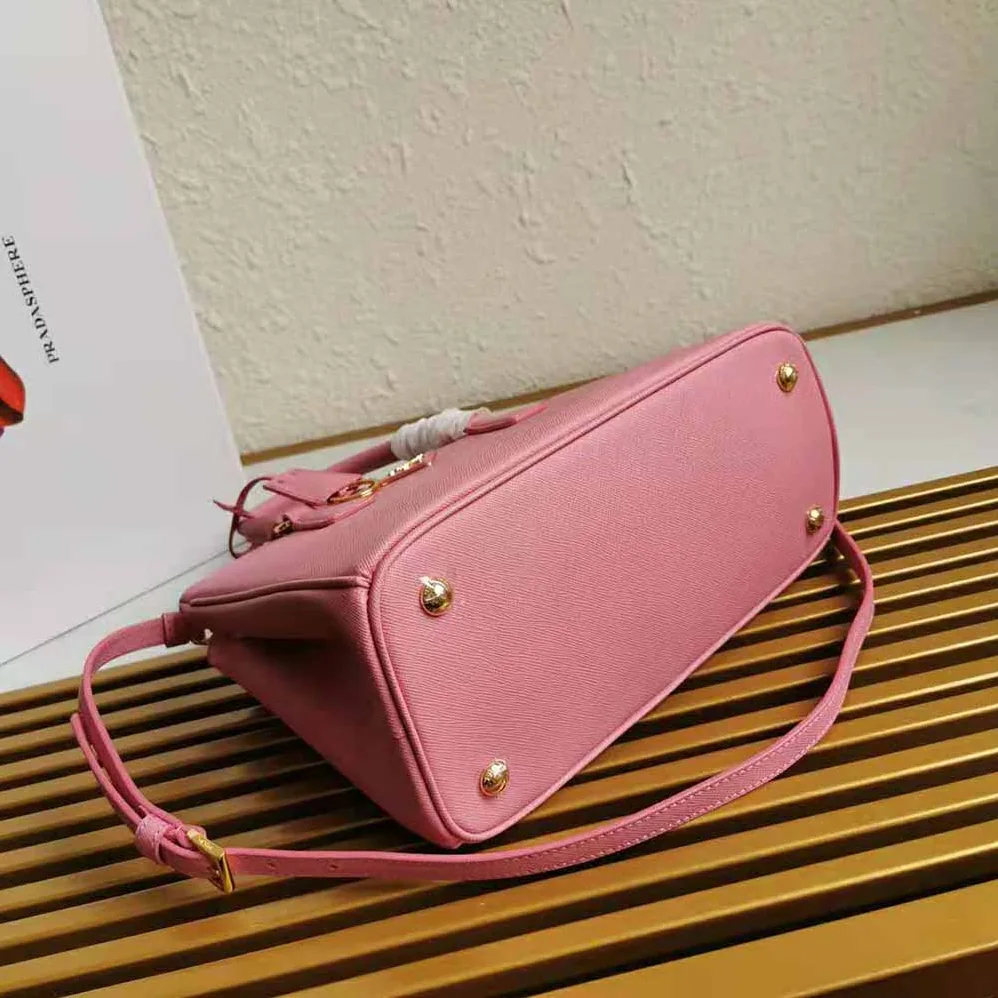 Prada Small Saffiano Leather Prada Galleria Bag for Women in Pink