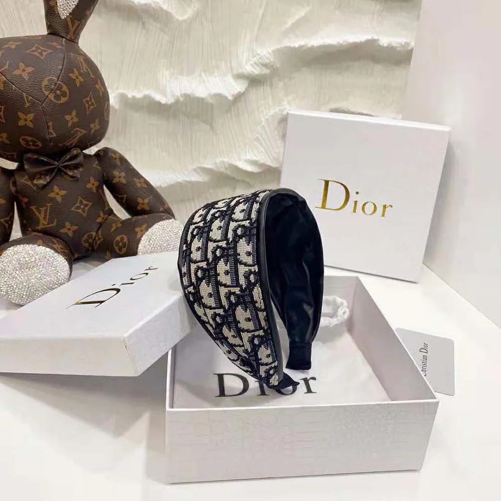 Dior D for Women in Oblique Headband Navy Cotton
