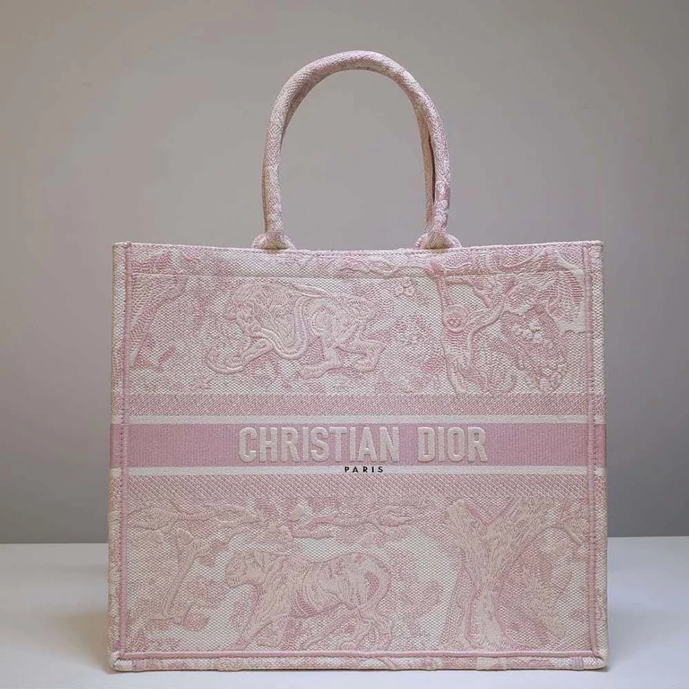 Dior Dior Book Tote Pink Toile de Jouy Embroidery for Women Dior Dior Book Tote Pink Toile de Jouy Embroidery for Women