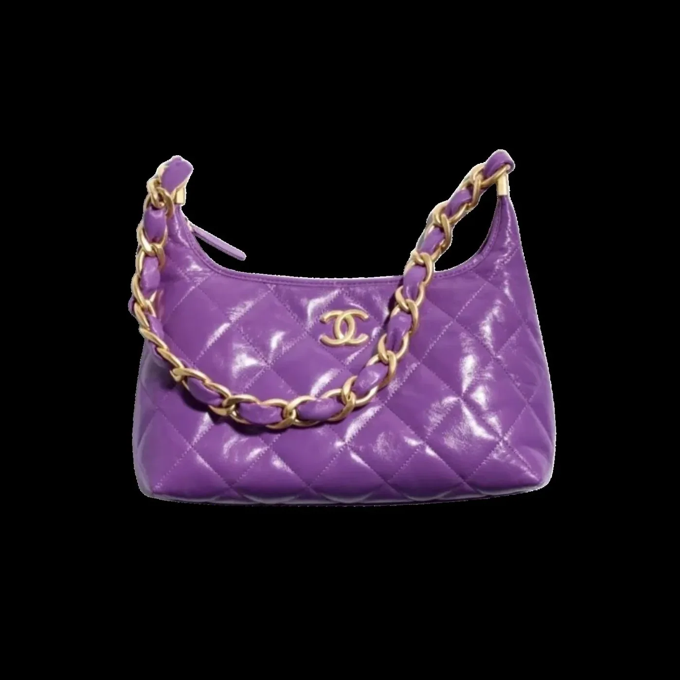 Chanel Hobo Small Bag in Purple Gold Hardware