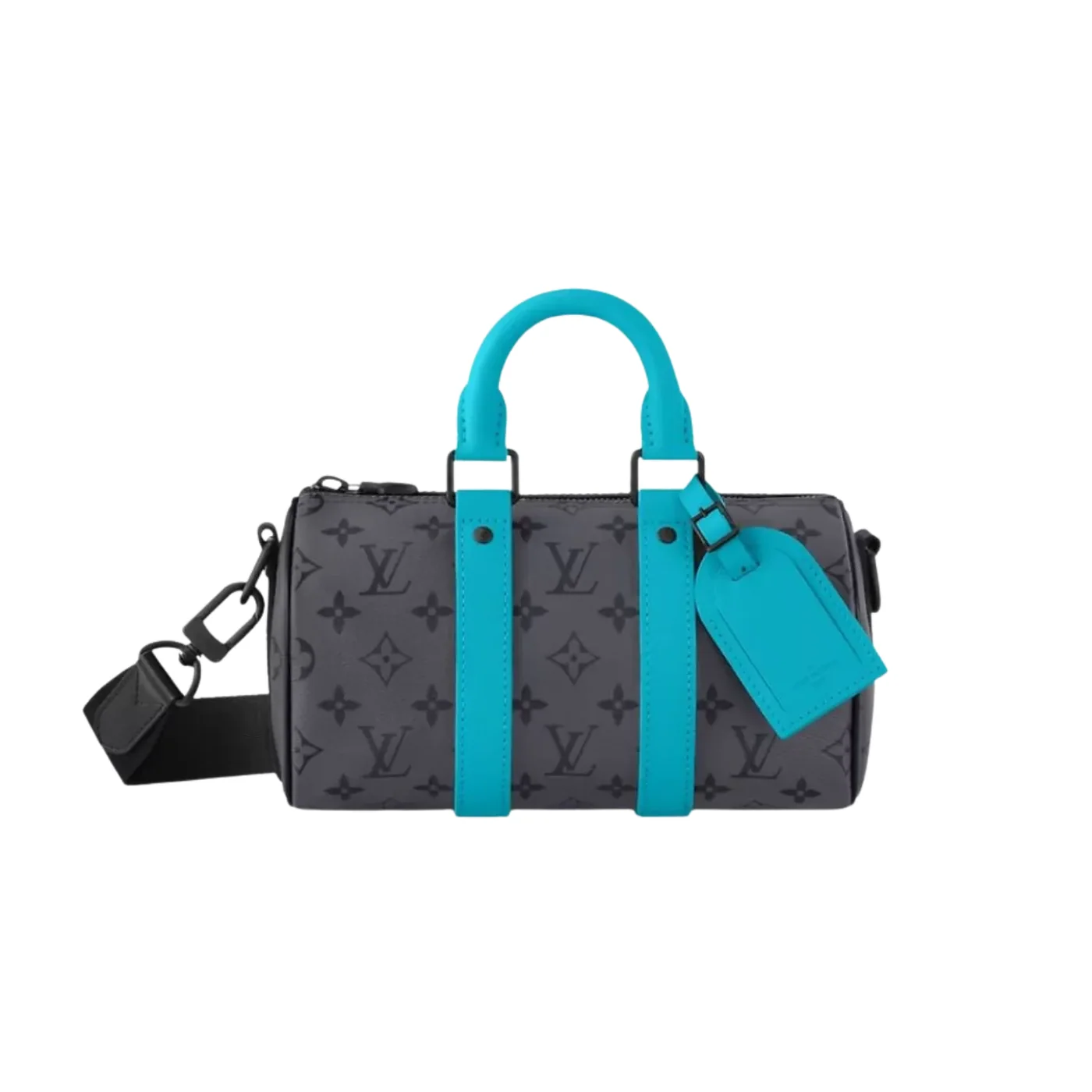 Louis Vuitton Keepall Bandouliere 25 Travel Bag in Grey Black Hardware