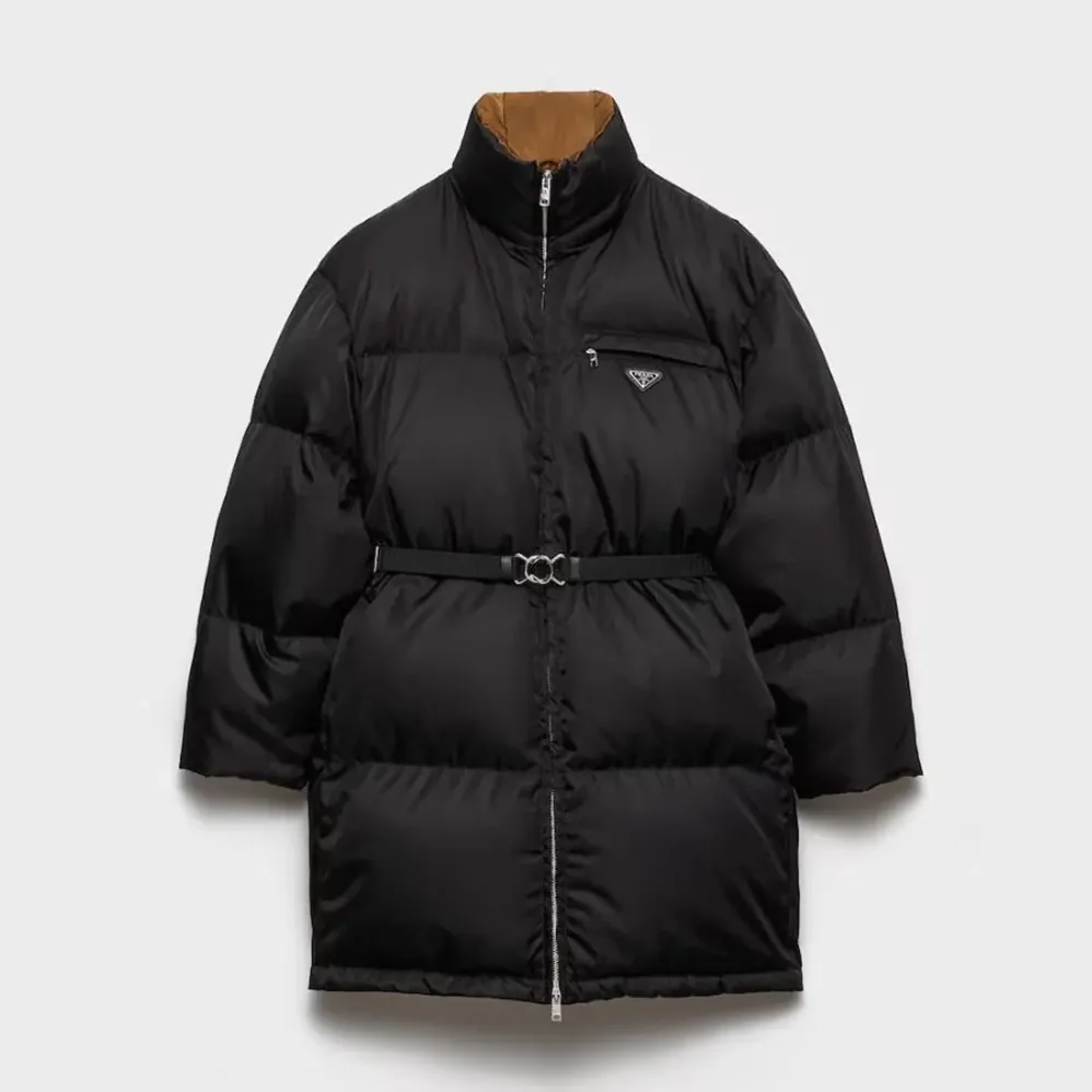 Prada Re-Nylon Down Jacket for Women in Black Prada Re-Nylon Down Jacket for Women in Black