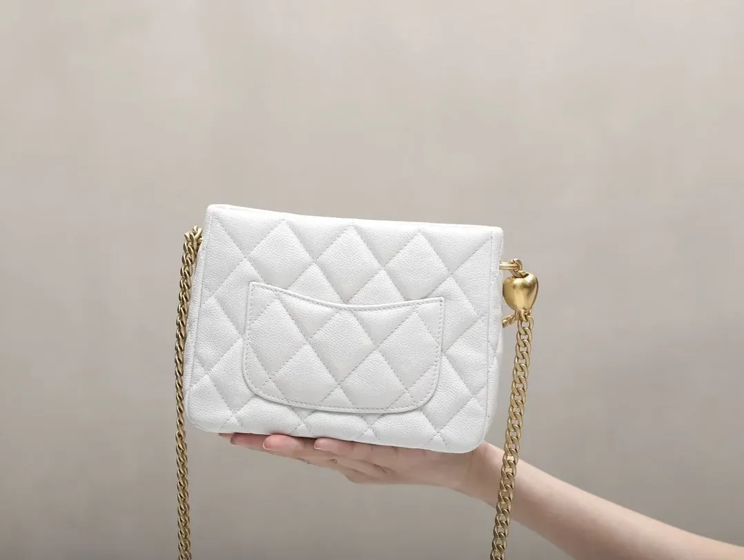 Chanel HoBo Heart Adjustment Buckle Crossbody Bag in White Gold Hardware Chanel HoBo Heart Adjustment Buckle Crossbody Bag in White Gold Hardware