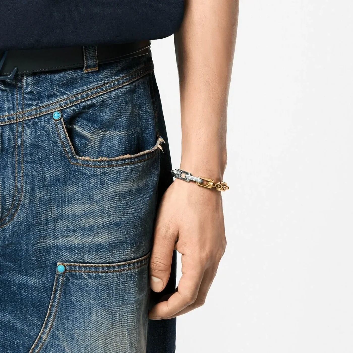 Louis Vuitton Monogram Chain Bracelet Silver in Gold Louis Vuitton Monogram Chain Bracelet Silver in Gold