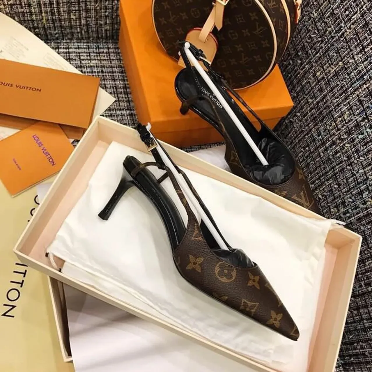 Louis Vuitton Chérie Slingback Pump 1A5BPP Brown