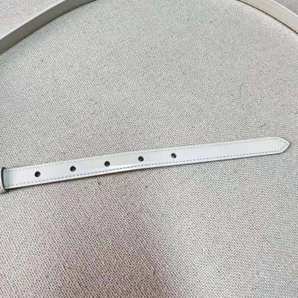 Miu Miu Brushed Leather Belt with Logo for Women in White