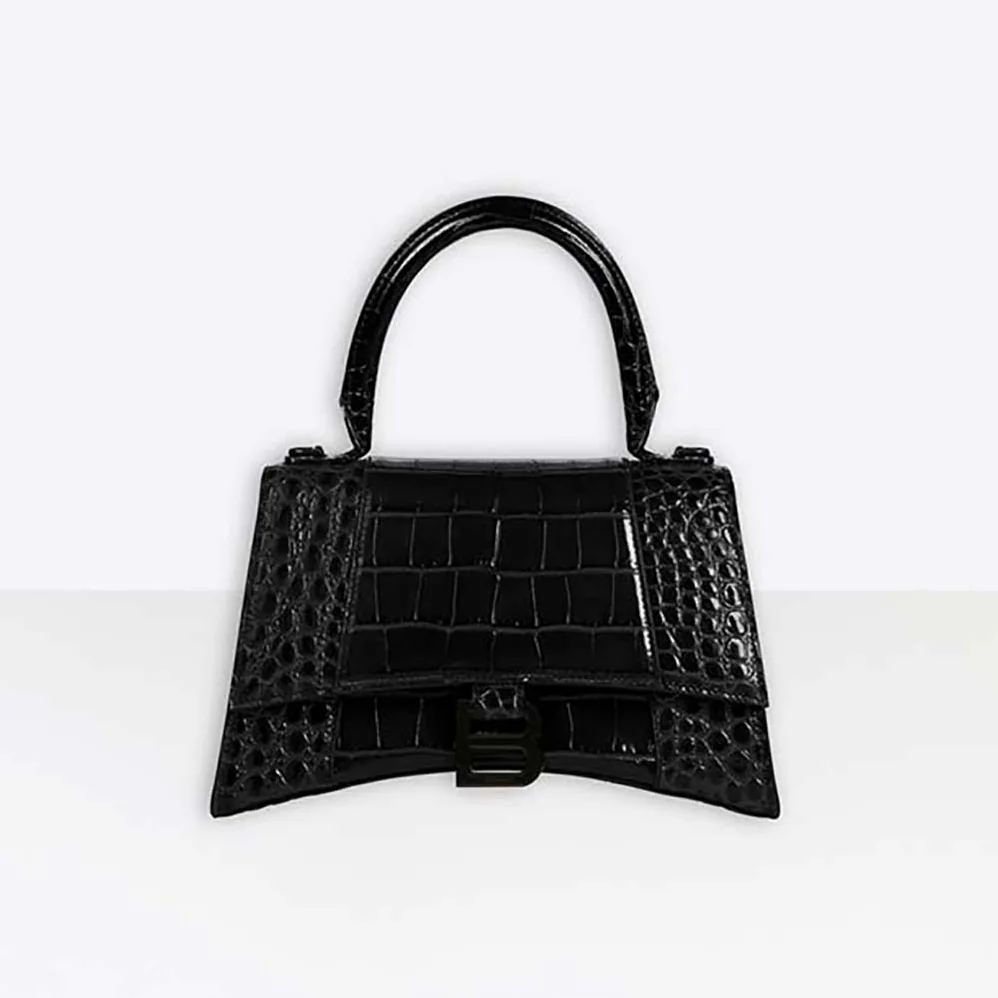 Balenciaga Hourglass Small Top Handle Bag for Women in Black