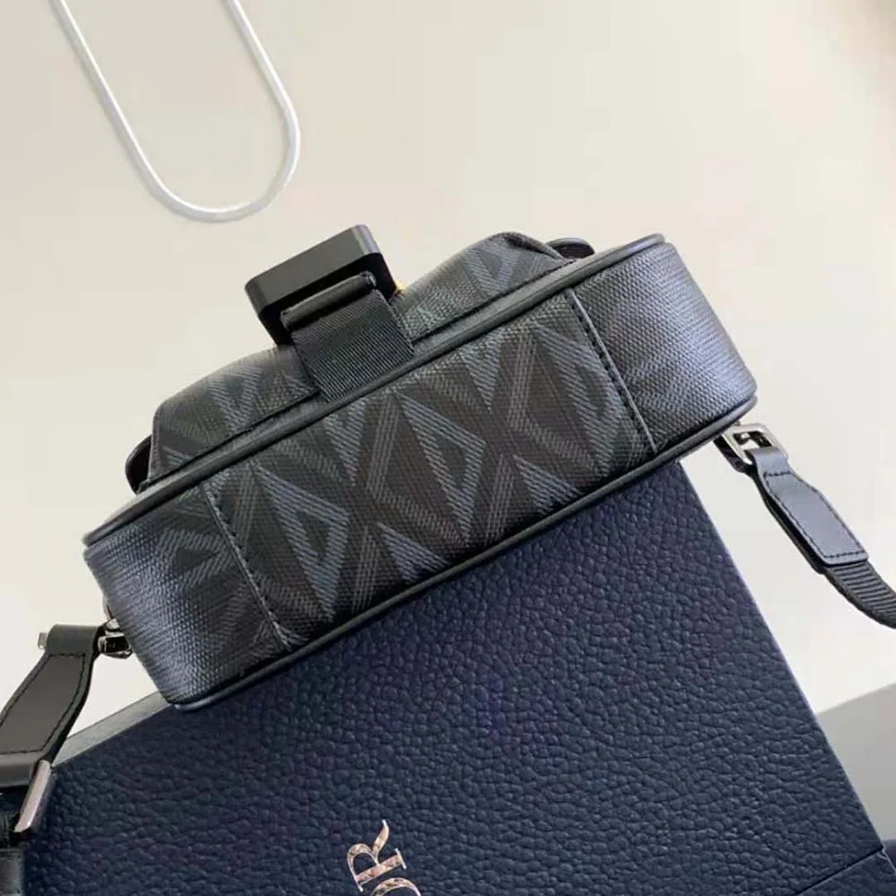 Dior Mini Dior Hit the Road Bag Black CD Diamond Canvas for Men