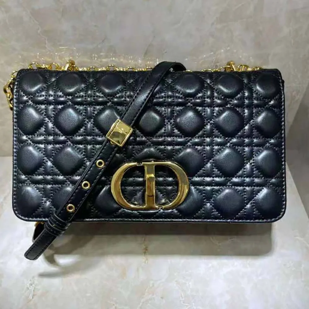Dior Large Dior Caro Bag Black Soft Cannage Calfskin for Women