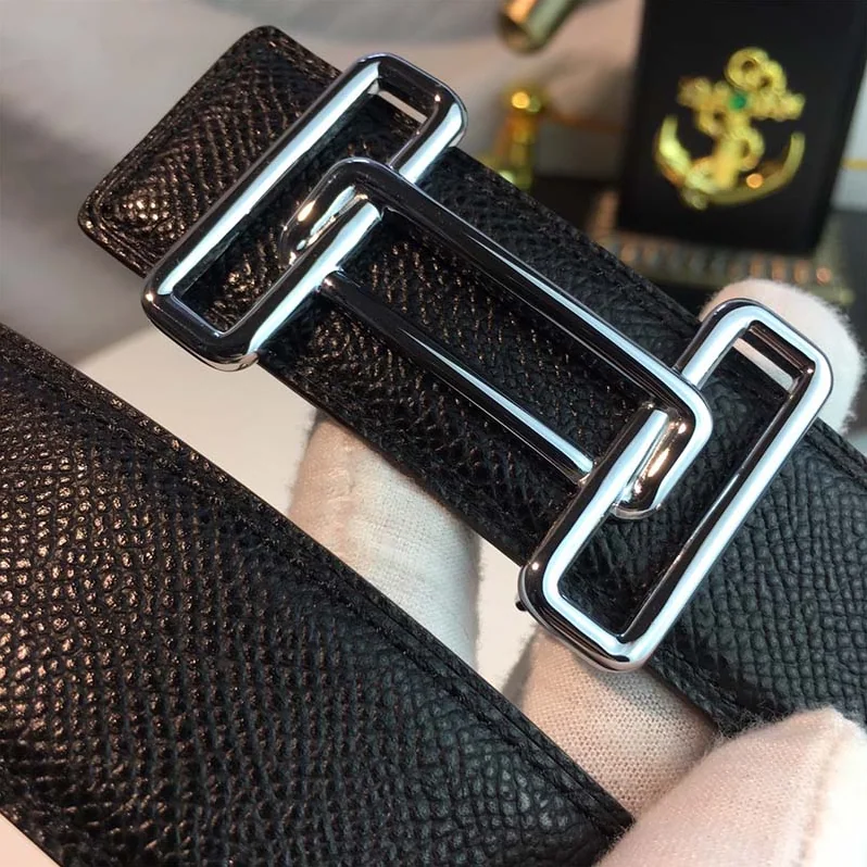Hermes Rythme Belt Buckle & Reversible Leather Strap 32 mm for Men in Black Hermes Rythme Belt Buckle & Reversible Leather Strap 32 mm for Men in Black