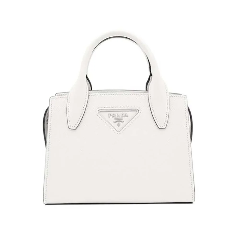 Prada Saffiano leather Prada Kristen Handbag for Women in Wihte Prada Saffiano leather Prada Kristen Handbag for Women in Wihte