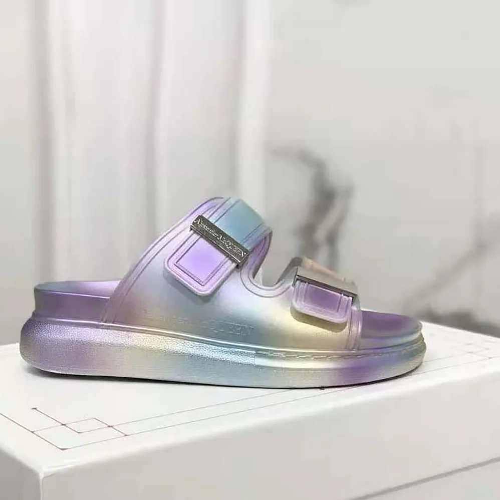 Alexander Mcqueen Oversized Hybrid Slide in Silver for Women