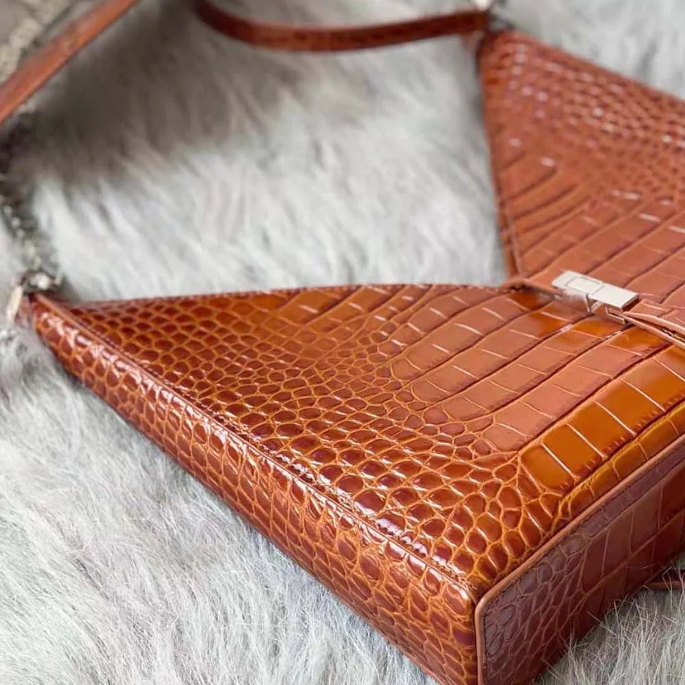Givenchy Small Cut Out Bag in Crocodile Effect Leather with Chain for Women in Brown Givenchy Small Cut Out Bag in Crocodile Effect Leather with Chain for Women in Brown