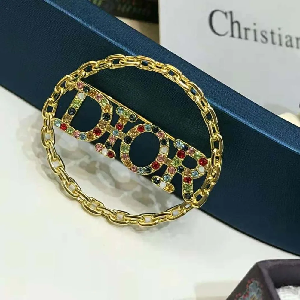 Dior Diorevolution Brooch Gold-Finish Metal and Multicolor Crystals for Women