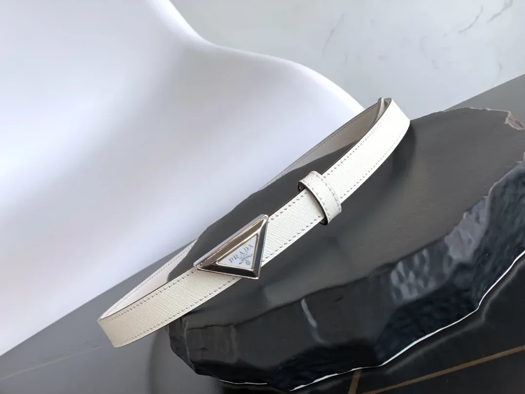 Prada Saffiano Belt White