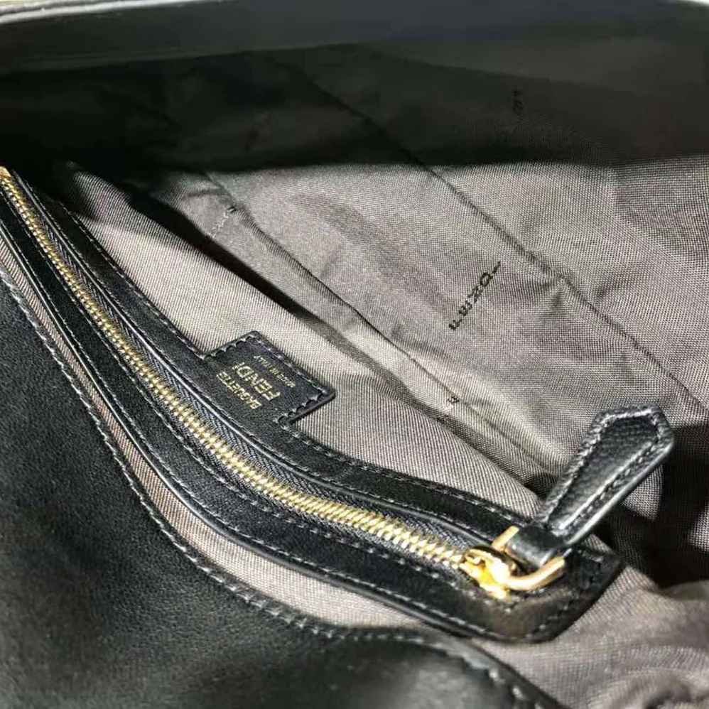 Fendi Iconic Medium Baguette Black Leather Bag for Women Fendi Iconic Medium Baguette Black Leather Bag for Women