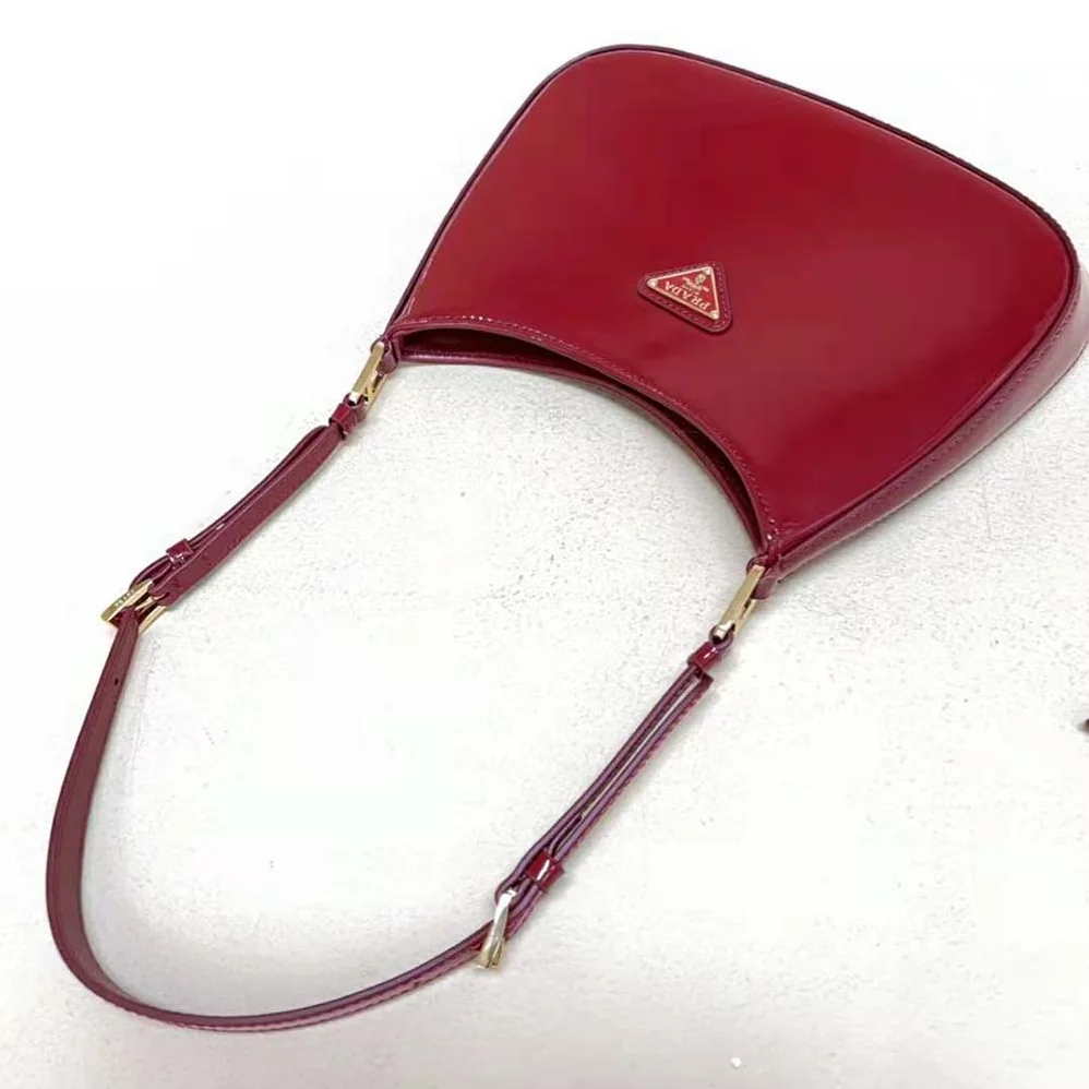 Prada Cleo Patent Leather Bag for Women in Red