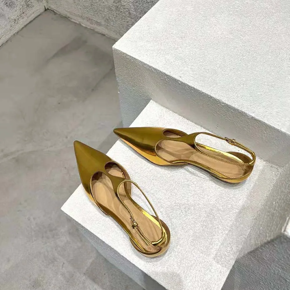 Bottega Veneta Rocket T-Bar Ballerina Flat Laminated Leather T-Bar Ballerina for Women in Gold Bottega Veneta Rocket T-Bar Ballerina Flat Laminated Leather T-Bar Ballerina for Women in Gold