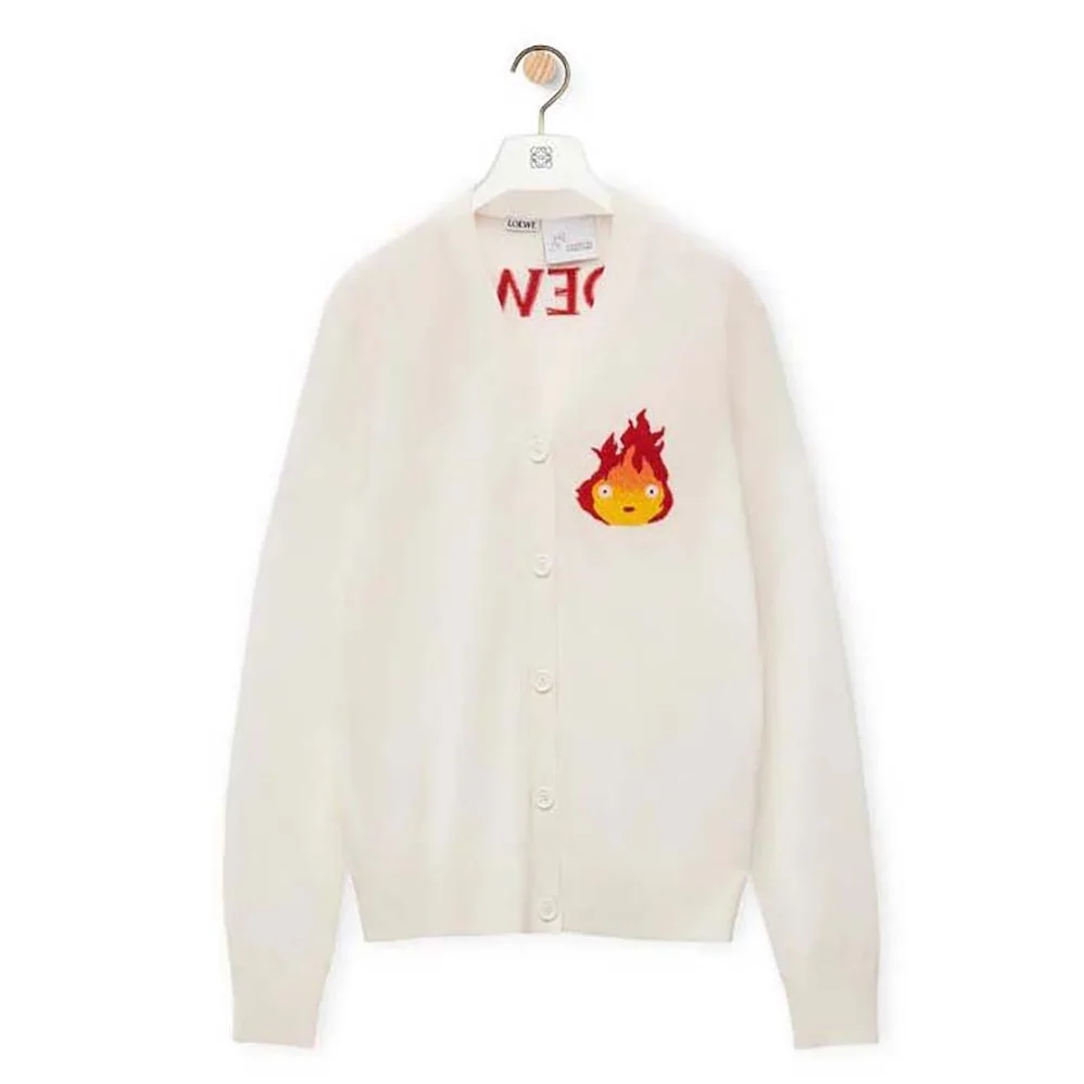 Loewe Calcifer Cardigan in Wool for Women in White
