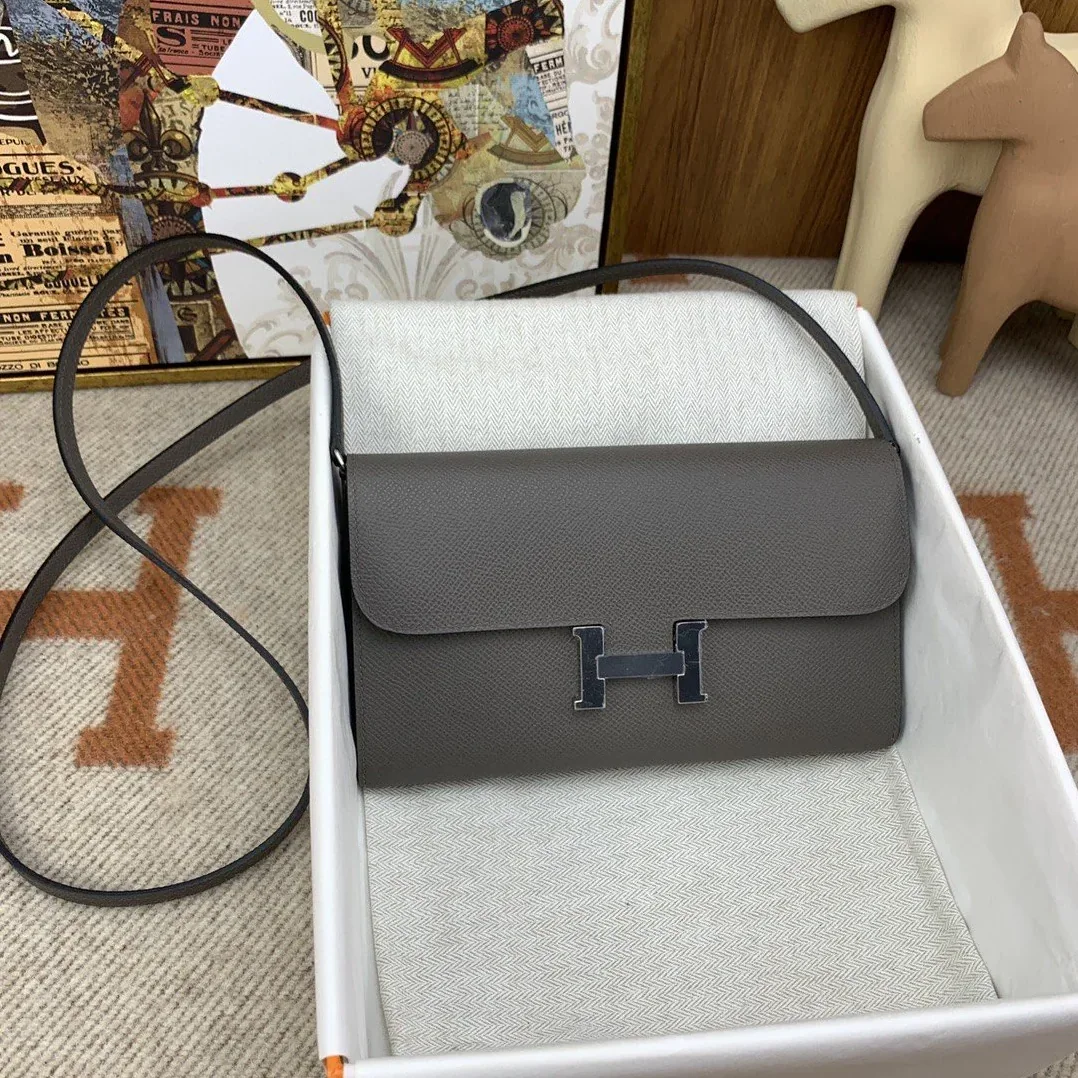 Hermes Constance Long Togo Wallet Grey, Silver Toned Hardware Bag Hermes Constance Long Togo Wallet Grey, Silver Toned Hardware Bag