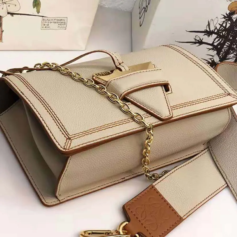 Loewe Mini Barcelona Bag in Soft Grained Calfskin for Women in White