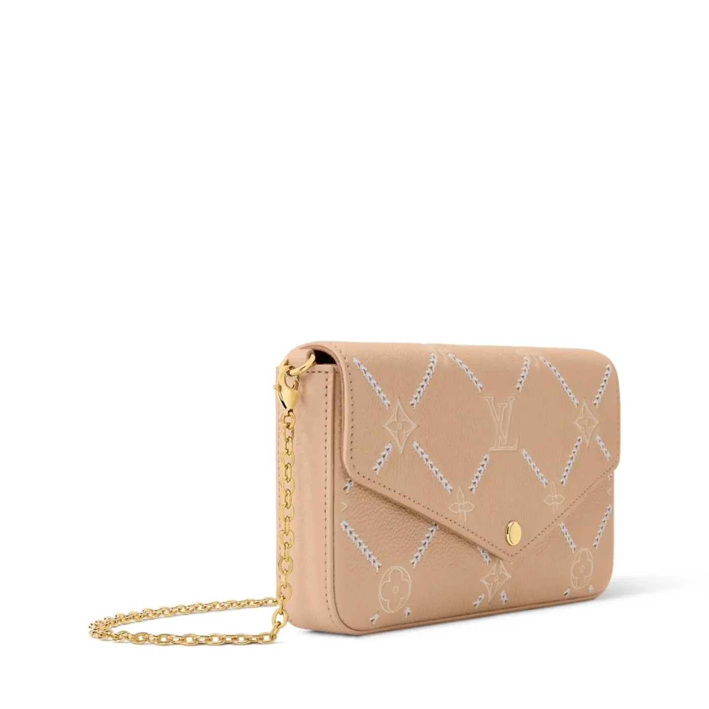 Louis Vuitton Pochette Felicie Shoulder Bag in Hazelnut Couture Gold Hardware