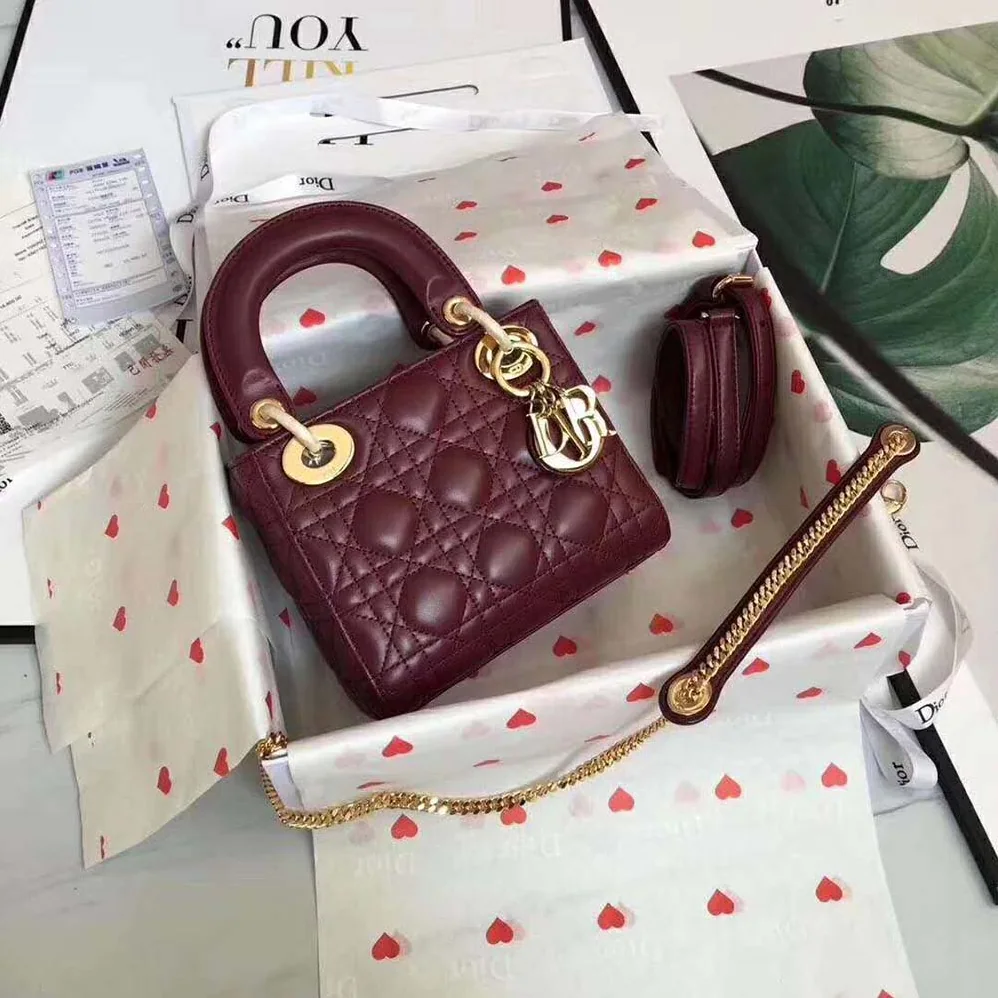 Dior MY ABCDIOR Lambskin Bag for Women in Maroon Dior MY ABCDIOR Lambskin Bag for Women in Maroon