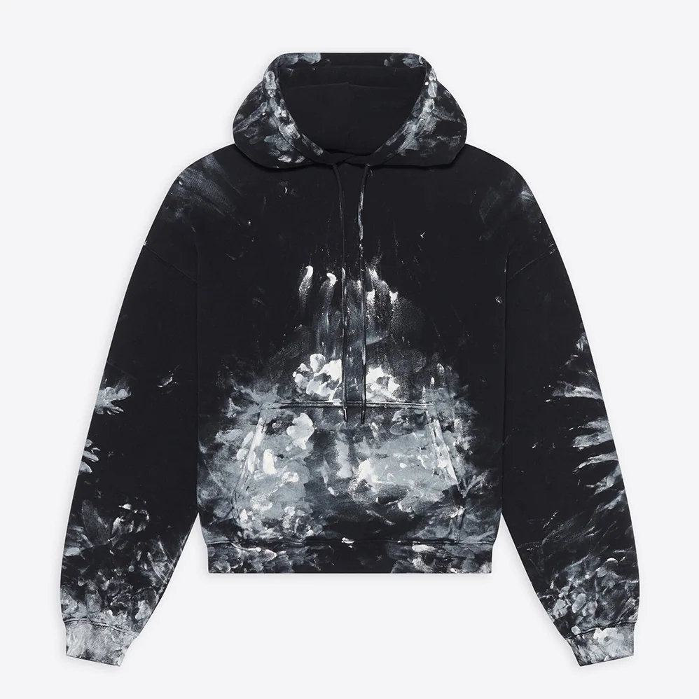 Balenciaga Painter Fitted Hoodie in Black for Women in White Medium Fleece