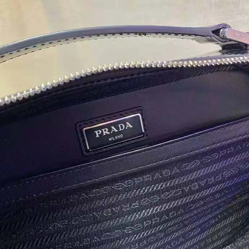 Prada Prada Brique Brushed Leather Bag for Women in Black Prada Prada Brique Brushed Leather Bag for Women in Black
