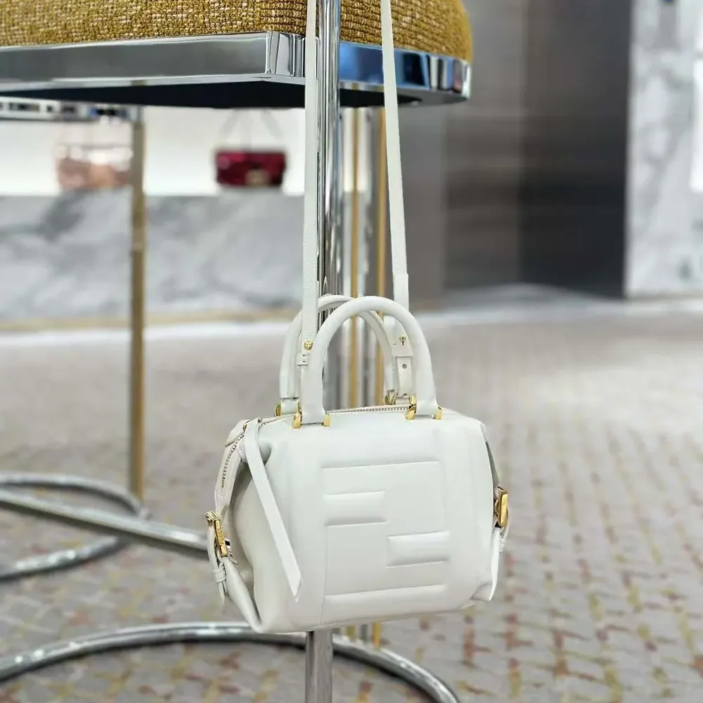 Fendi Nappa FF Mini Cube Bag for Women in White