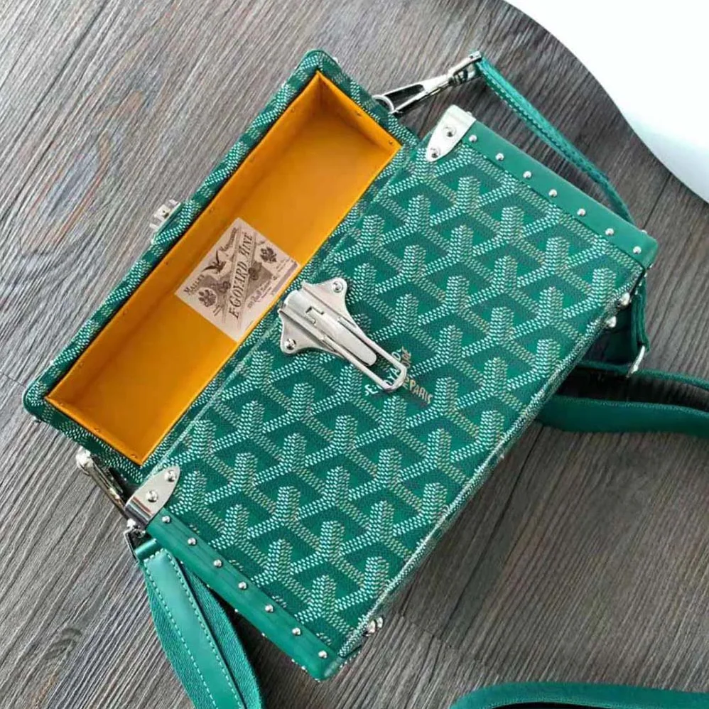 Goyard Cassette Trunk Bag in Goyardine Canvas & Clamecy Cowhide for Women in Green