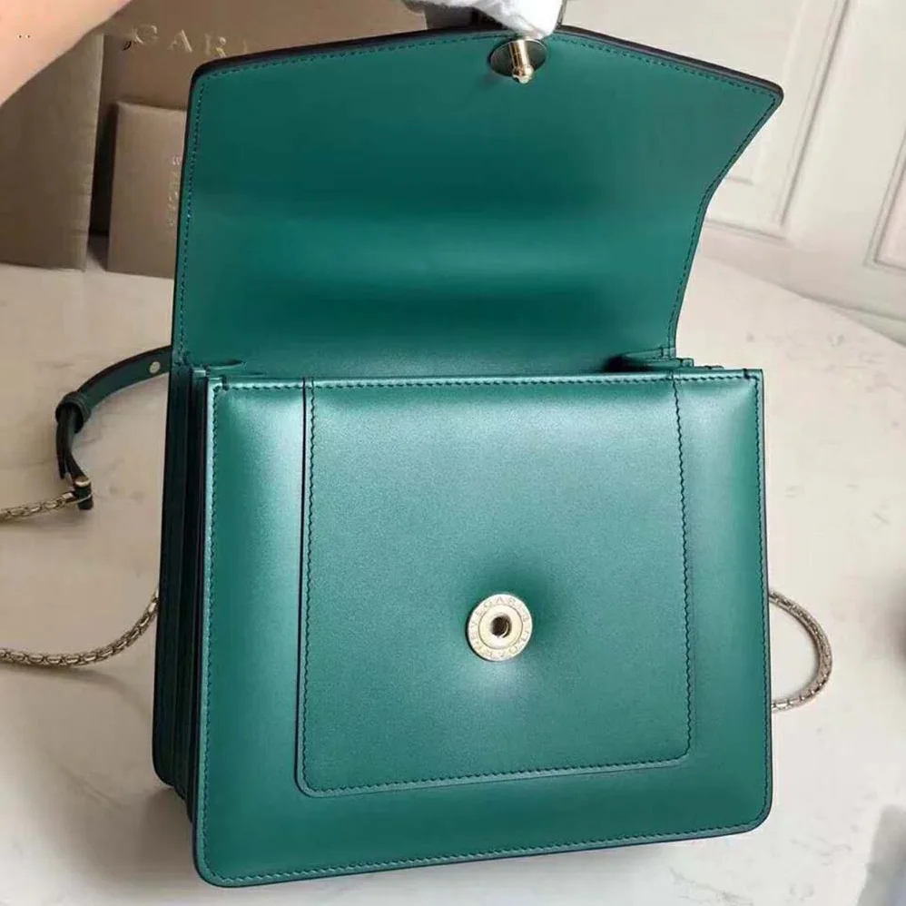 Bvlgari Serpenti Forever Flap Cover in Emerald Green Calf Leather for Women