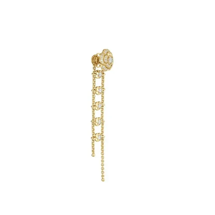 Chanel Bouton De Camélia Transformable Earrings Yellow Gold