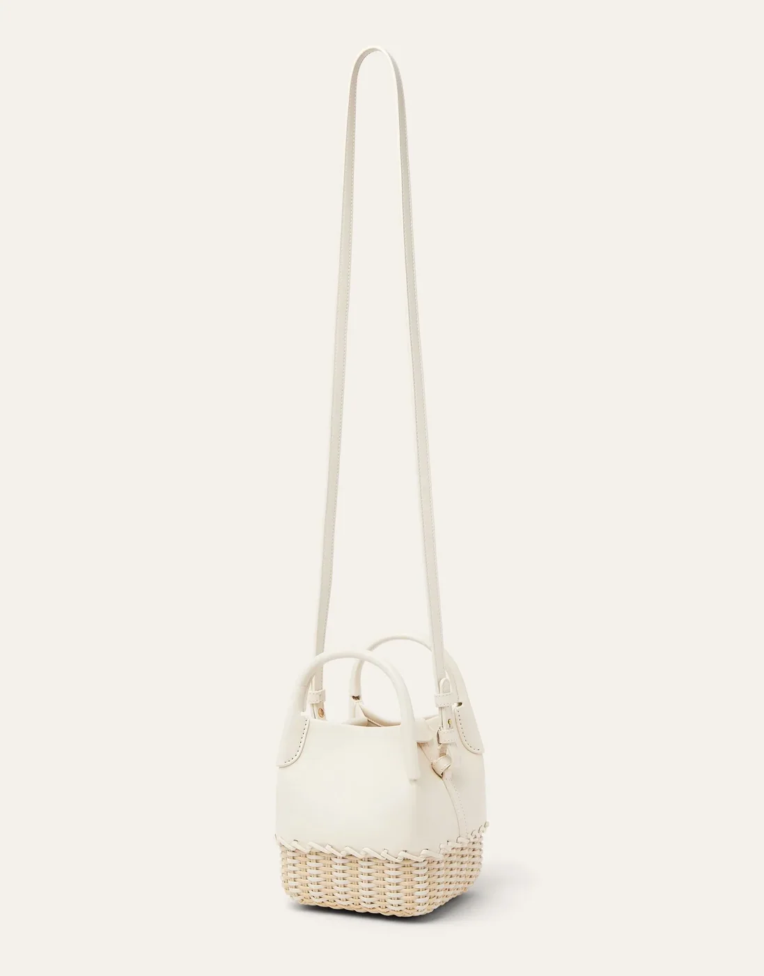Loro Piana Micro Bale Top Handle Bag / White Gold Hardware FAP3233_B4XQ