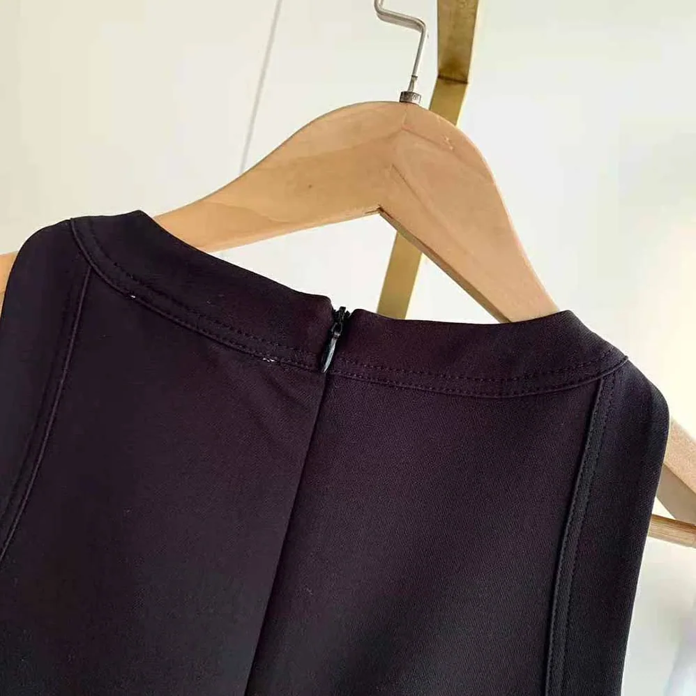Dior Short A-line Dress Black Fluorescent Orange and Bright Green Wool and Silk for Women