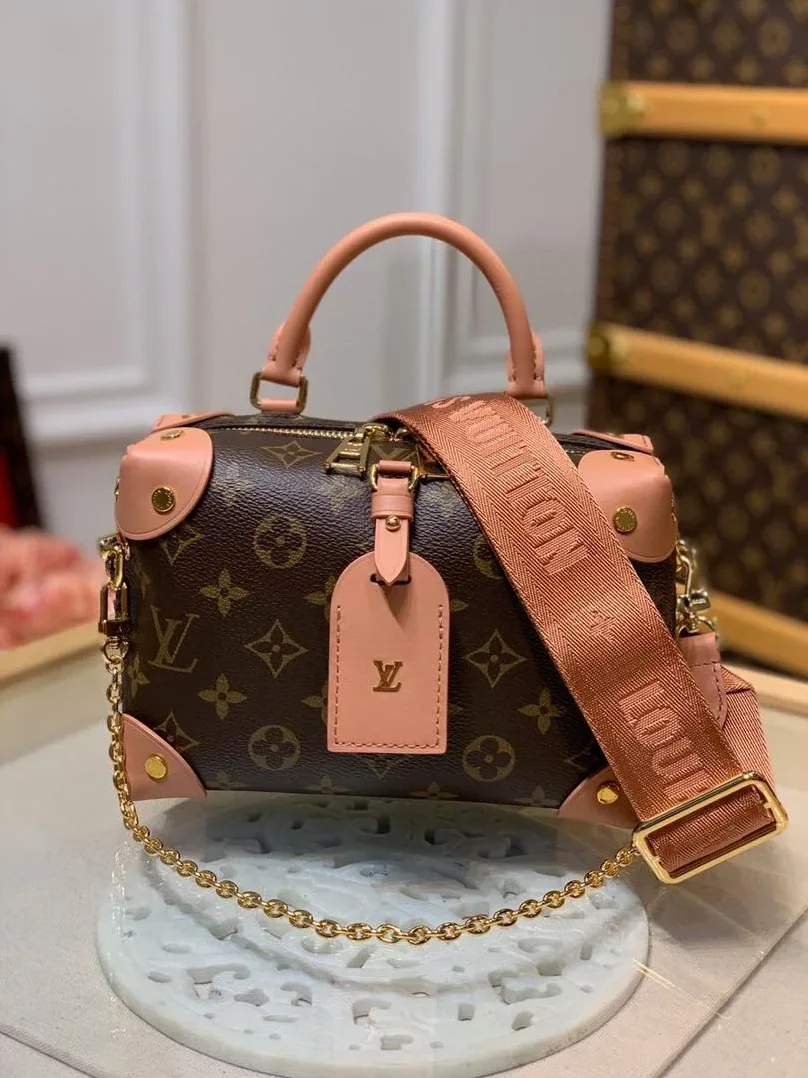 Louis Vuitton Petite Malle Souple Monogram Canvas Pink