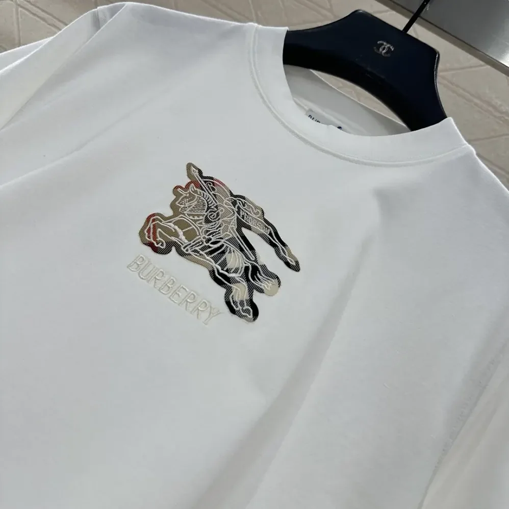 Burberry EKD Check Cotton T-shirt for Men in White Burberry EKD Check Cotton T-shirt for Men in White