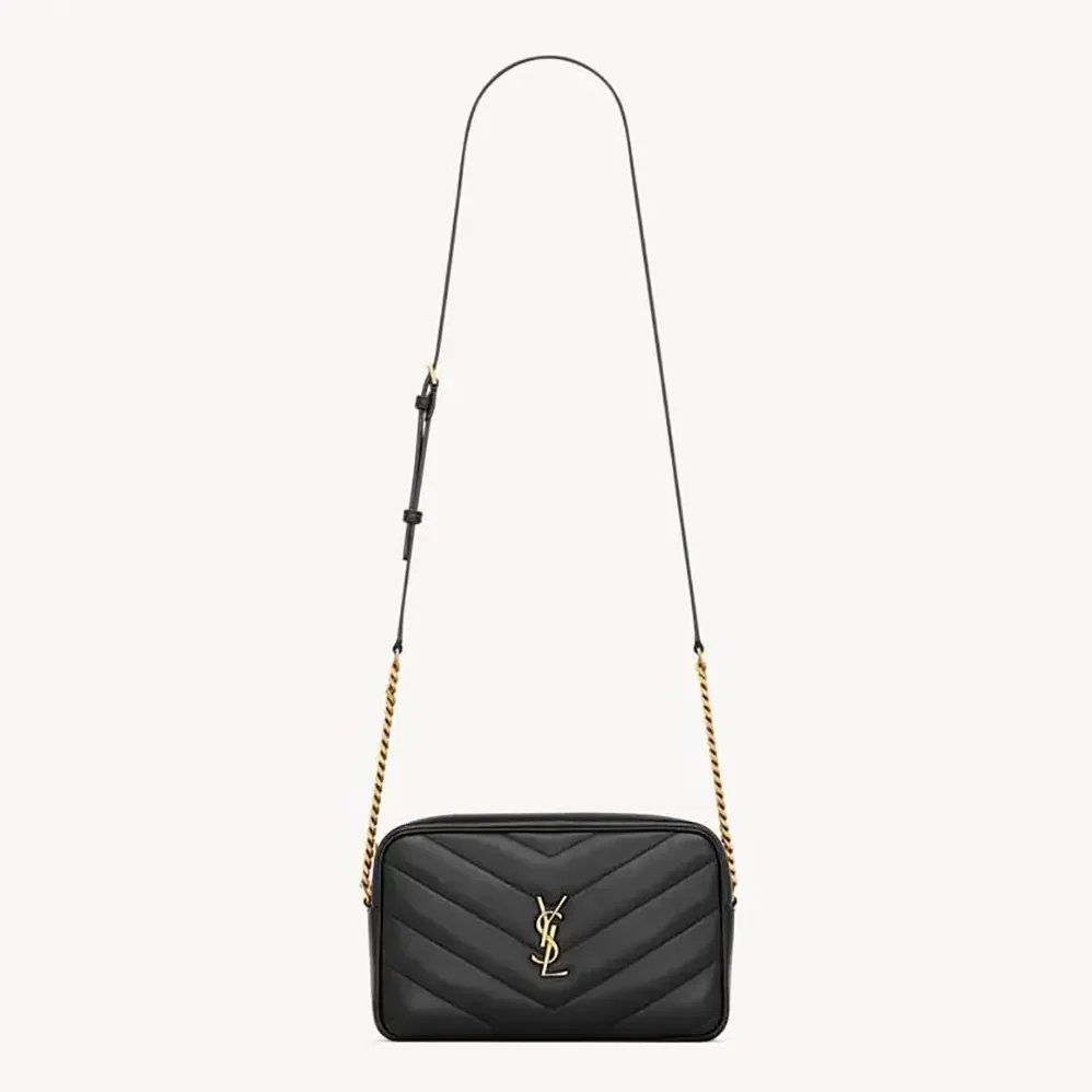 Saint Laurent YSL Loulou Camera Bag In Matelassé Lambskin for Women in Black Saint Laurent YSL Loulou Camera Bag In Matelassé Lambskin for Women in Black