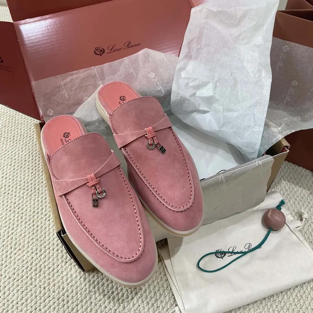 Loro Piana Babouche Charms Walk Loafers for Unisex in Pink