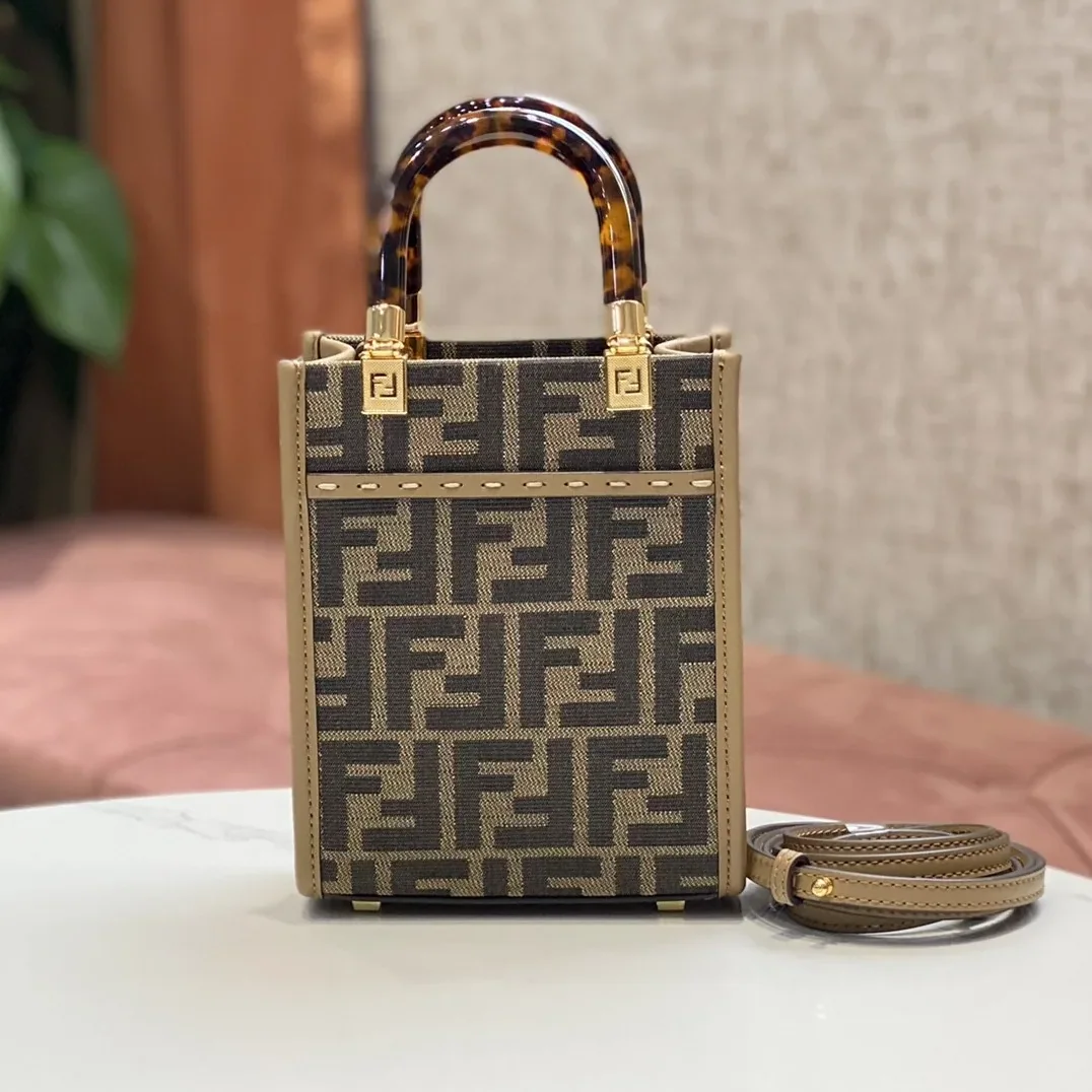 Fendi FD Sunshine Mini Shopper Bag Brown / Fendi FD Sunshine Mini Shopper Bag Brown /