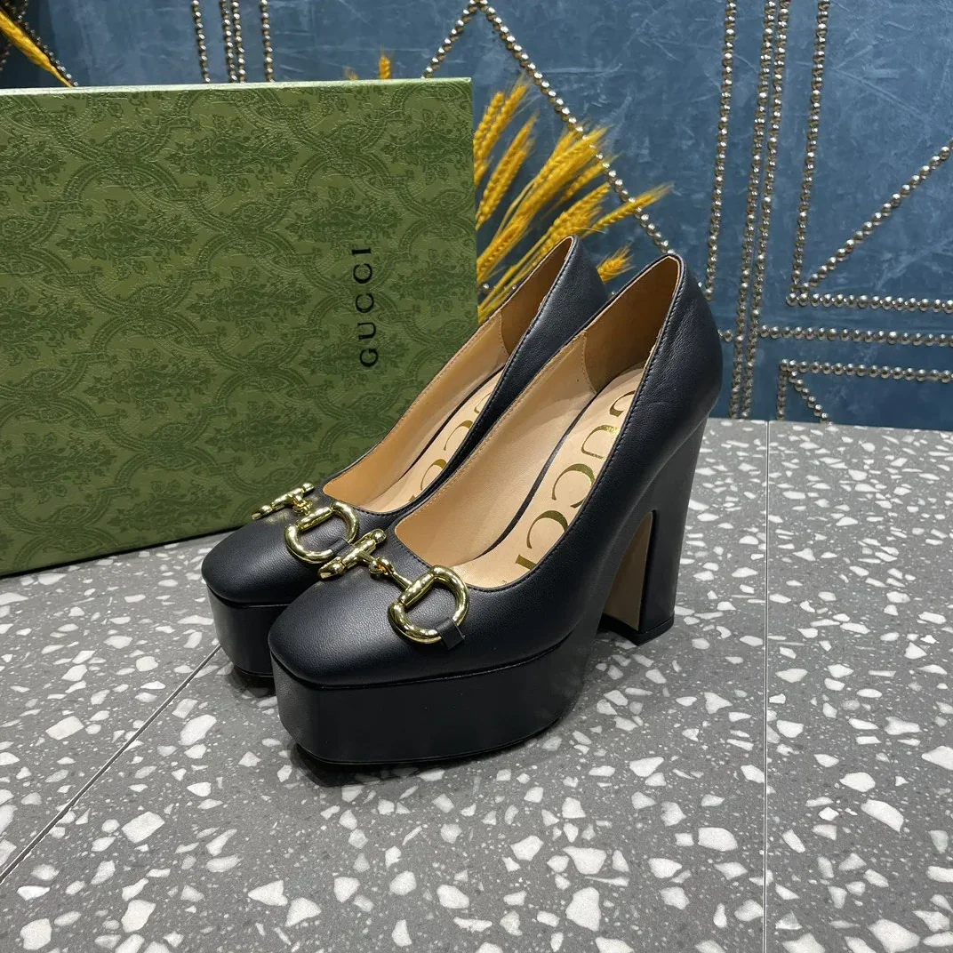 Gucci High Heel Pump With Horsebit Black Gucci High Heel Pump With Horsebit Black