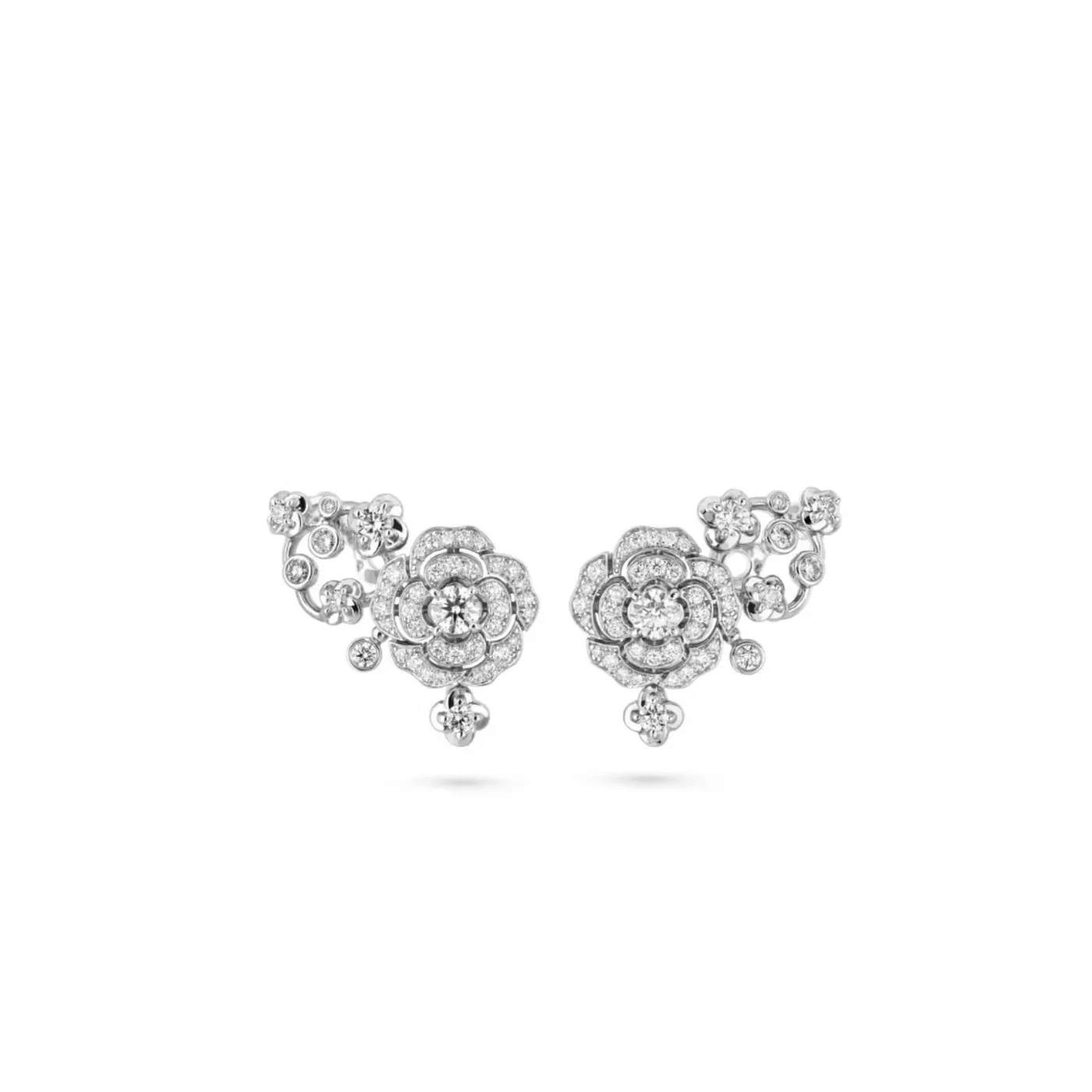 Chanel Bouton De Camélia Earrings White Gold Chanel Bouton De Camélia Earrings White Gold