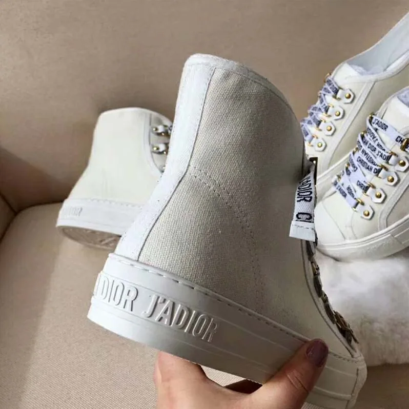 Dior Shoes High-Top Trainer in White Canvas for Women in White Dior Shoes High-Top Trainer in White Canvas for Women in White