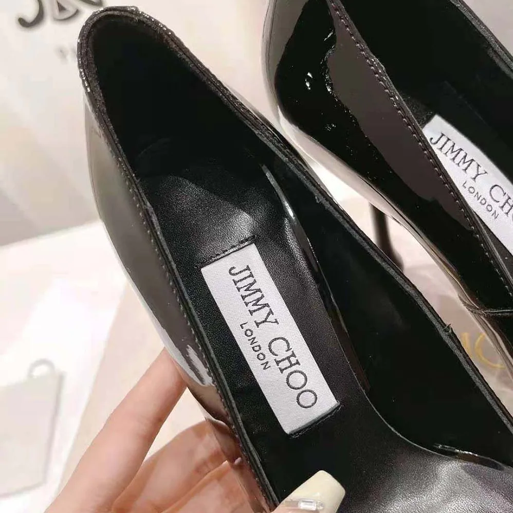 Jimmy Choo Ixia 95 Black Patent Leather Pumps-IXIA95PAT for Women